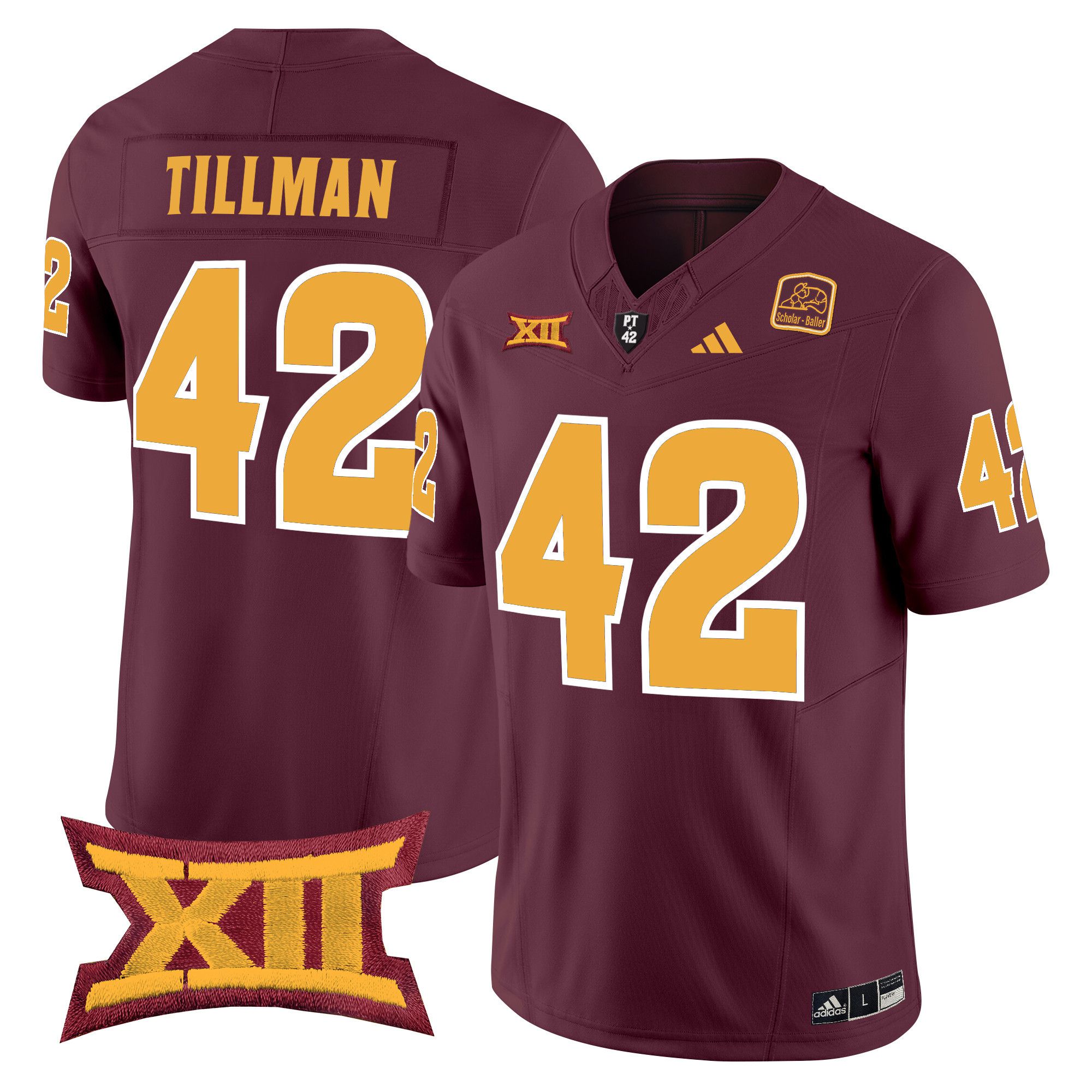 Men Arizona State Sun Devils #42 Tillman Red 2024 Vapor Limited NCAA Jersey style 1